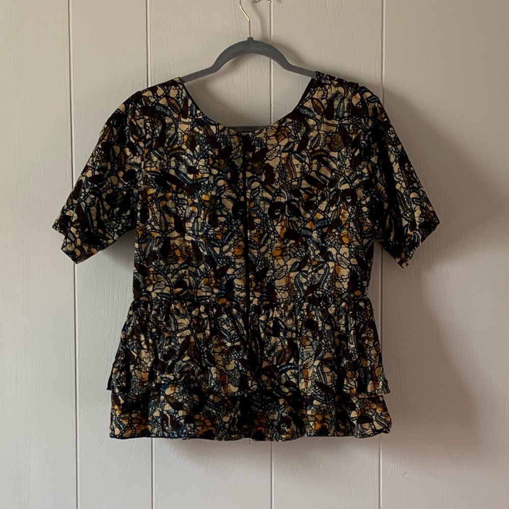 African Print Peplum Top